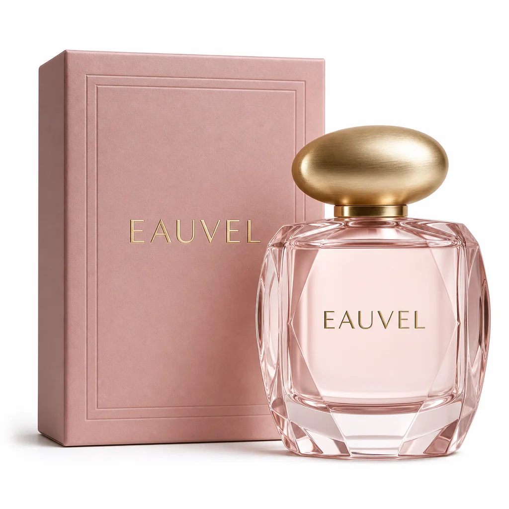 EAUVEL Rose Velours perfume bottle and box