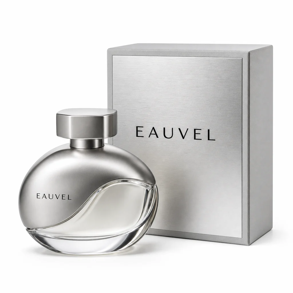 EAUVEL Iris Argent perfume bottle and box