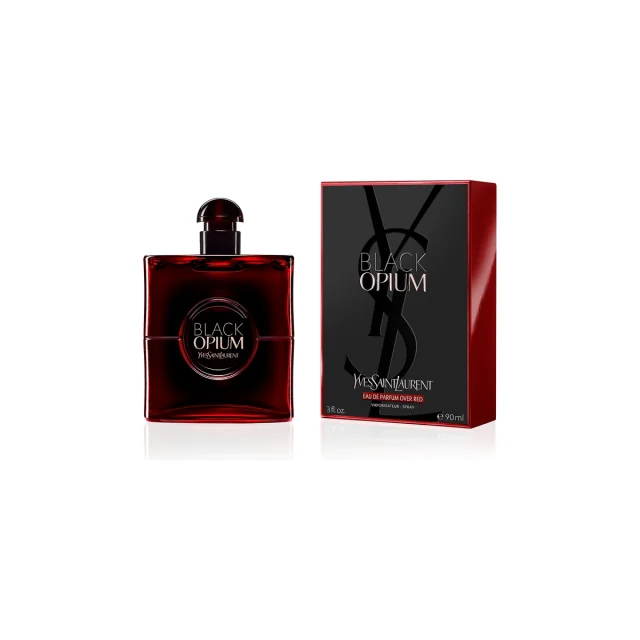 Yves Saint Laurent Black Opium Eau de Parfum Over Red